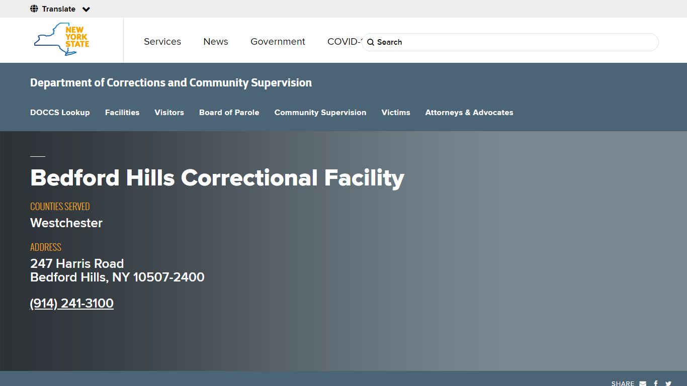 Bedford Hills Correctional Facility | Department of ...